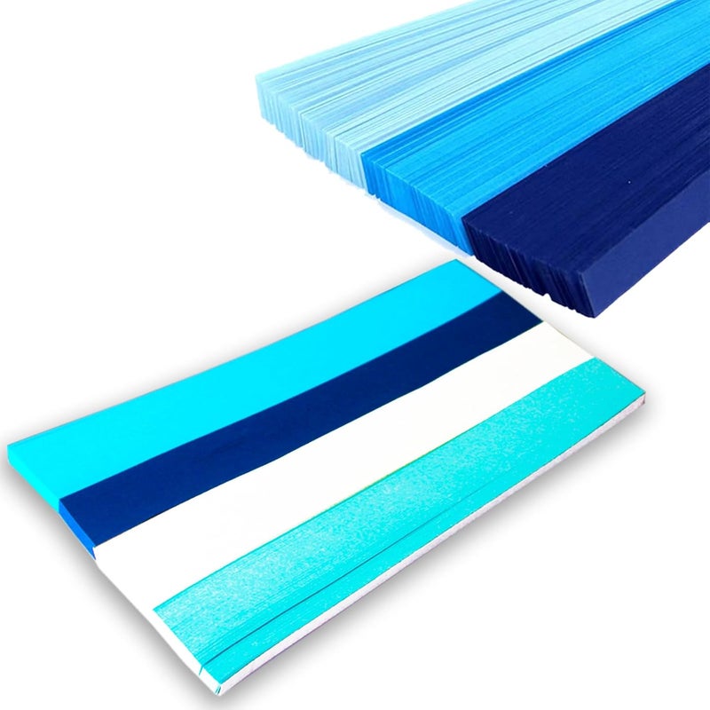 Aeojoor Star Folding Strip Blue Gradient Paper Star Decorative Paper Strip DIY Handicraft (1350 pieces) - Image 4